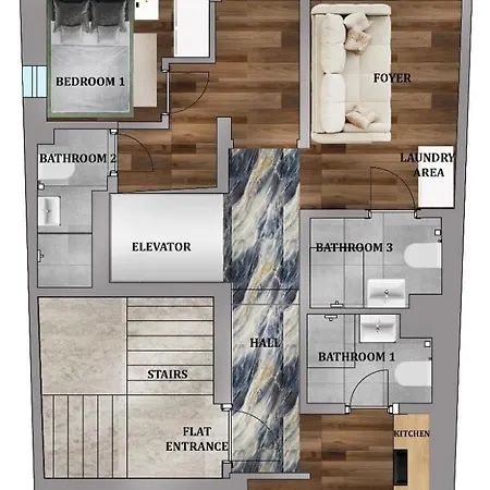 Lägenhet Stunning 3br 3bathroom 3ac Near Metro D3